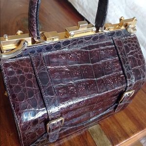 Vintage real crocodile leather bag